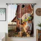 Farm Yaks Living Room Curtains 84 Inch Length, Window Curtains Tab Top - Image 2