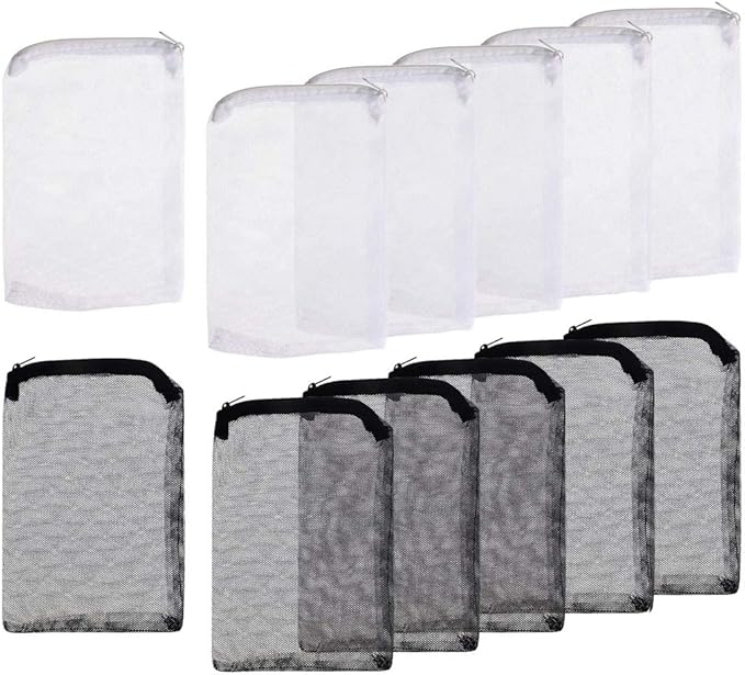 12Pcs Aquarium Filter Bags Fish Tank Mesh Media Filter Bags Carbon Filter Bags by luzen