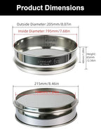 All 304 Stainless Steel 60 Mesh Test Sieve, 8 Inch/20cm Diameter, Flour Sifter - Image 5