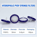 Syringe Filters Hydrophilic PVDF 33 mm 0.45 um - Image 2