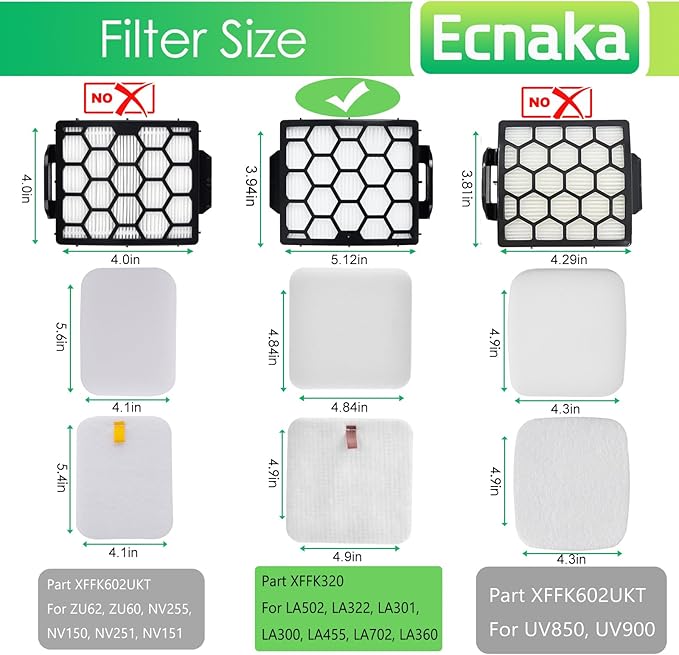 LA502 Filters Replacement for Shark LA502, LA702 Rotator Lift-Away ADV DuoClean - Image 4