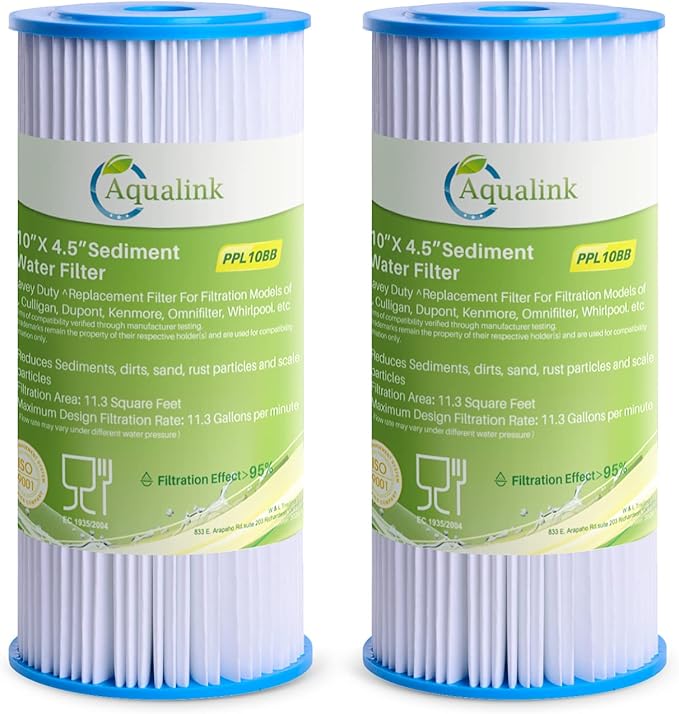 AQUALINK PPL10BB 10" x 4.5" Whole House Pleated Sediment Filter by AQUALINK