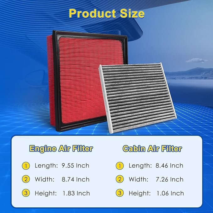 Cabin & Engine Air Filter Kit for 2019-2025 RAV4 2.5L - Image 3