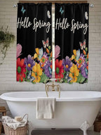 Spring Flowers Bedroom Curtains 63 Inches length, Watercolor Country Colorful - Image 7