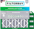 Filterbuy 25x25x4 Air Filter MERV 8 Essential Dust & Allergy Defense, by Filterbuy
