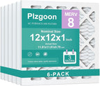 12x12x1 Air Filter MERV 8 MPR 600 Pleated AC Furnace Filters Replacement by Unknown
