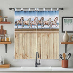 Western Horse Bathroom Curtains 63 Inch Length, Window Curtains Tab Top - Image 3