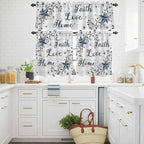 Kitchen Curtains Tiers and Valance Set of 3, Farmhouse Light Filtering Window - Image 3