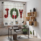 Christmas Wreaths Window Curtains 63 Inch Long 2 Panel Set, Rod Pocket Bedroom - Image 6