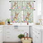 Kitchen Curtains Tiers and Valance Set of 3, Easter Light Filtering Window - Image 3