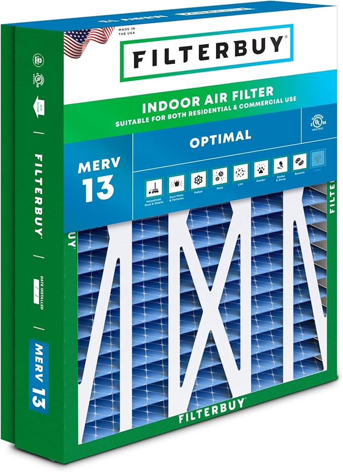 Filterbuy 21x23.5x5 Air Filter MERV 13 Optimal Smoke & Allergy Defense by Filterbuy