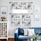 Kitchen Curtains Tiers and Valance Set of 3, Farmhouse Light Filtering Window - Image 6
