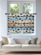 Sheer Curtains 54 Inch Length, Vintage Farmhouse Rustic Wooden Grain Privacy - Image 4