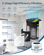 Air Purifier for Home Bedroom, Cobectal Room Air Cleaner - Image 2