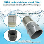 DN20 inch Stainless Steel Filter Cover Connected to 3/4" DN20 Grey PVC Water - Image 2