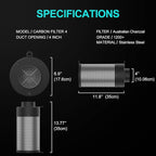 Air Carbon Filter with Built-in Fan, 4 Inch, Australian Virgin Charcoal - Image 5