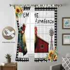 Farmhouse Rooster Living Room Curtains 96 Inch Length, Window Curtains Tab Top - Image 5