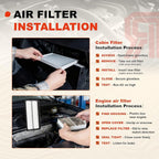 Engine & Upgrade Cabin Air Filter Kit Compatible - Image 6
