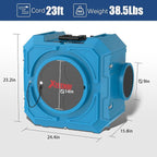 800CFM Hepa Air Scrubber with 3-Stage Filtration, Stackable Negative Air Machine - Image 6