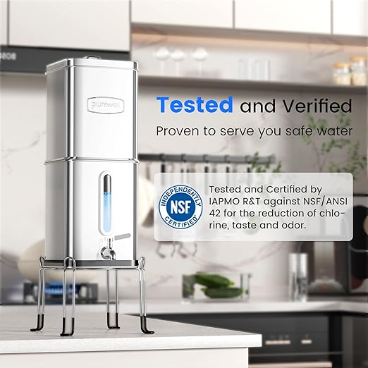Purewell Square Series 3-Stage Gravity Fed Water Filter System - Image 2