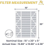 MervKing 16x20x5 Air Filter Actual Size: 15.88" x 19.88" x 4.38" MERV 8 MPR - Image 2
