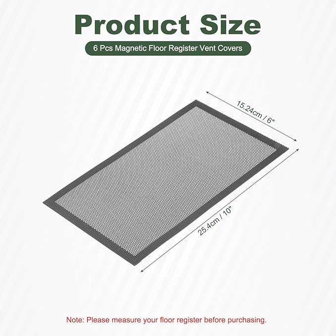 YOKIVE 6 Pcs Magnetic Floor Vent Covers, Floor Register Cover PVC Mesh Air Vent - Image 2