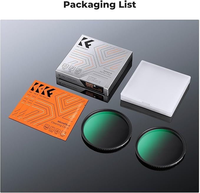 K&F CONCEPT 82mm Black Diffusion 1/4 & 1/8 Filters Kit Mist Cinematic Effect - Image 7
