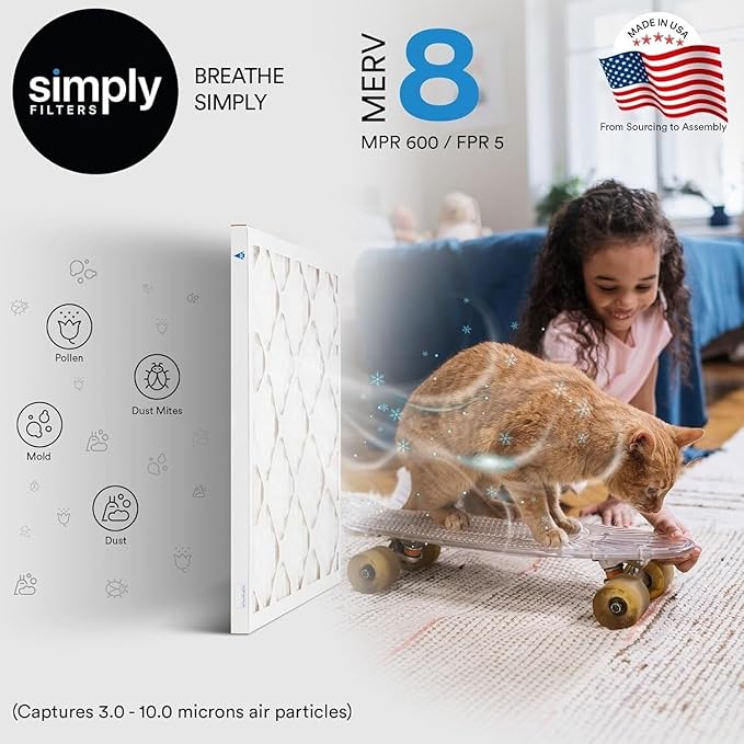 Simply 30x36x1 Air Filter, Merv 8, MPR 600, 6 Pack, - Image 2