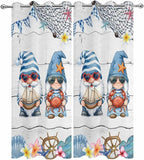 Ocean Gnome Outdoor Curtains for Patio Summer Marine Plumeria Shell Wooden - Image 9