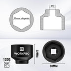 WORKPRO 27mm Oil Filter Socket Wrench, Oil Filter Removal Tool, Oil Filter - Image 2