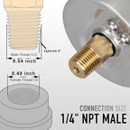 0 to 100 Psi Pressure Gauge, Glycerin Liquid Filled, 2.5 inch Dial, 1/4" NPT - Image 5