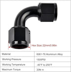 EVIL ENERGY 8AN Female to 8AN Female 90 Degree Swivel Coupler Union Fitting - Image 2