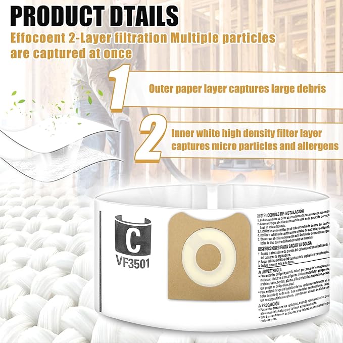 30 Pack VF3501 Vacuum Cleaner Bags Fit - Image 5