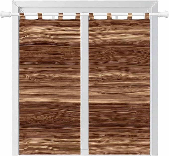 Brown Western Bathroom Curtains 63 Inch Length, Window Curtains Tab Top by Unknown