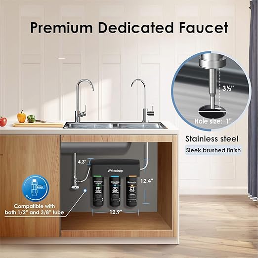 Waterdrop TSB 8 Layer Under Sink Water Filter, Bad Taste & Odor, - Image 9