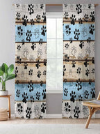 Sheer Curtains 108 Inches Long, Vintage Farmhouse Rustic Wooden Grain Privacy - Image 5