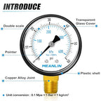 MEANLIN MEASURE 1/4" NPT 0-60Psi 2" FACE DIAL Swimming Pool Water Pressure - Image 4