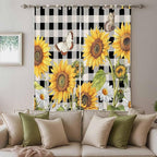 Sunflowers Living Room Curtains 84 Inch Length, Window Curtains Tab Top - Image 3