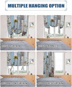 Tie Up Curtains for Windows, Farmhouse Barn Sunflowers Retro Thermal Insulated - Image 5