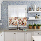 Fall Gnomes Kitchen Curtain Set, Thanksgiving Maple Leaf Rustic Pumpkin Window - Image 6