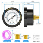 MEANLIN MEASURE 0~60Psi 1/4" NPT Start and Clean Filter Pressure Gauge - Image 2