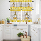 Yellow Gnomes Kitchen Curtains Set 3 Piece - Image 3
