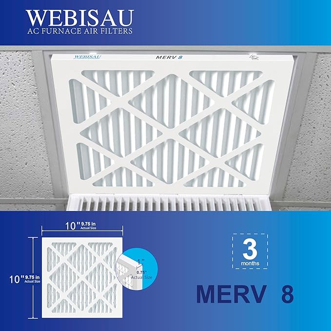 10x10x1 Air Filter MERV 8 MPR 600 6Pack Furnace Filters Pleated HVAC AC Furnace - Image 4