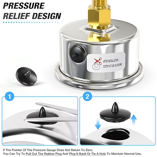 MEANLIN MEASURE 0~60Psi Dry Pressure Gauge Stainless Steel 1/8" NPT 2" FACE - Image 6