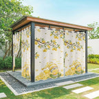Summer Outdoor Curtains for Patio Lemon Gnome Leaf Linen Texture Waterproof by Unknown