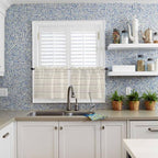 Vintage Country Wooden Board Window Valance Curtains, Gradient Wood Grain Line - Image 9