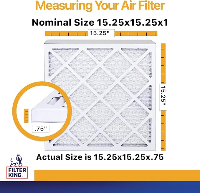 Filter King 15.25x15.25x1 Air Filter | 4-PACK | MERV 13 HVAC Pleated A/C - Image 2