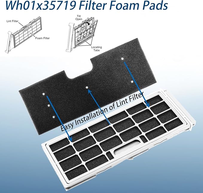 WH01X35719 Lint Filter, WH01X35719 Washer Dryer Filter Sponge Compatible - Image 2