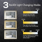 Illuminated LED Bathroom Mirror, Wall Mounted Backlit Makeup Vanity Mirror - Image 4