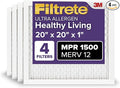 Filtrete 20x20x1 AC Furnace Air Filter, MERV 12, MPR 1500, CERTIFIED asthma & by Filtrete